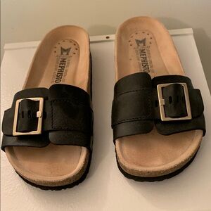 Mephisto Women's Black Slide Sandals